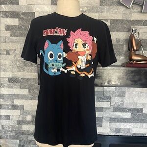 Fairy Tale Anime Black Graphic Crew Neck Tee Women's M